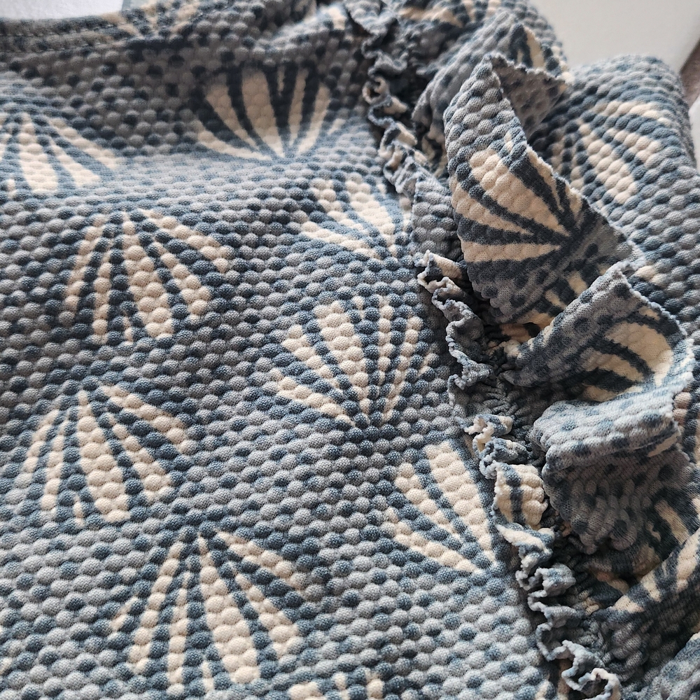 H&M Light Blue Shell-Print Ruffle Swimsuit - Picture 3 of 3